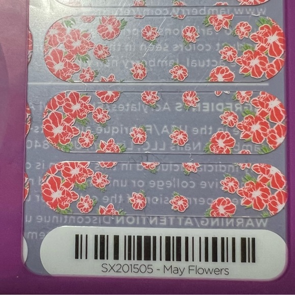 Jamberry Nail Wraps - May Flowers (Clear Overlay with Red Flowers) - Picture 2 of 4